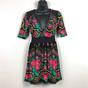 Free People V-Neck Floral Print Sheath Dress Size S